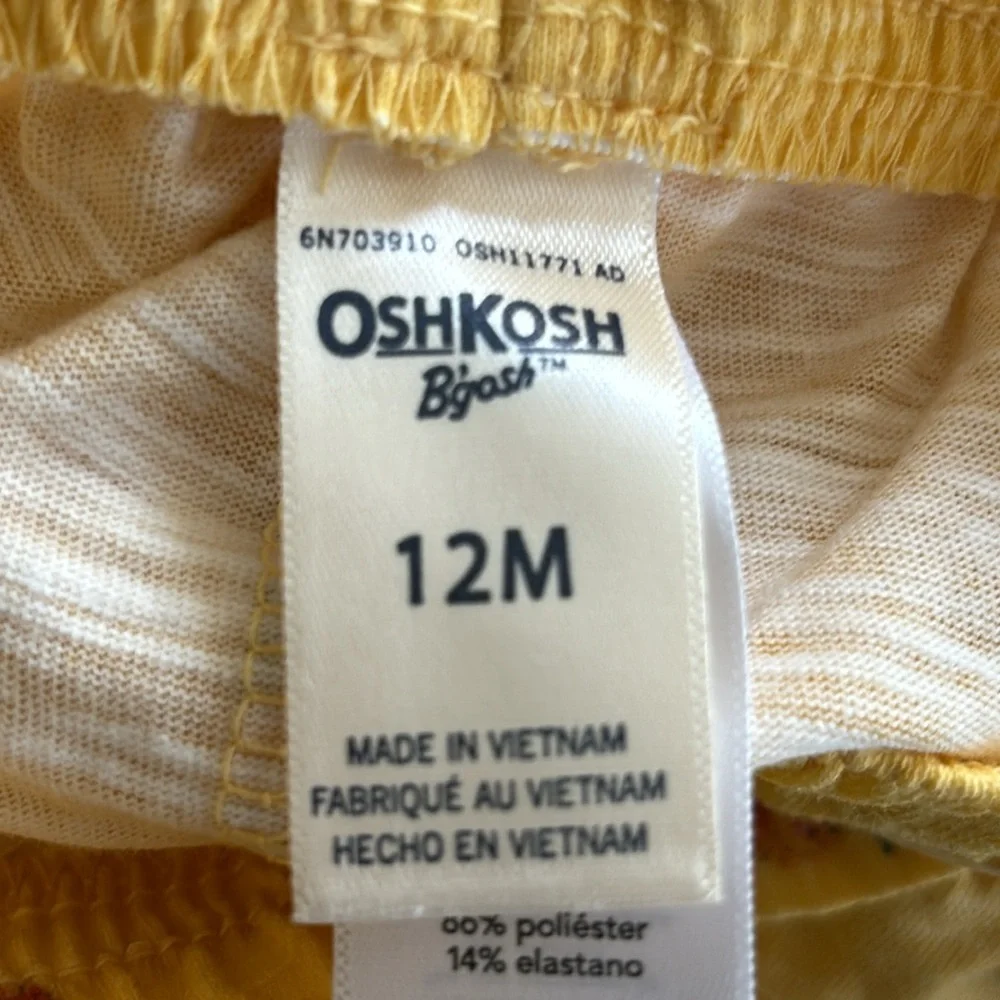 OshKosh B'Gosh Baby Girl's Yellow Pineapple Ruffle Top & Bottom Matching…